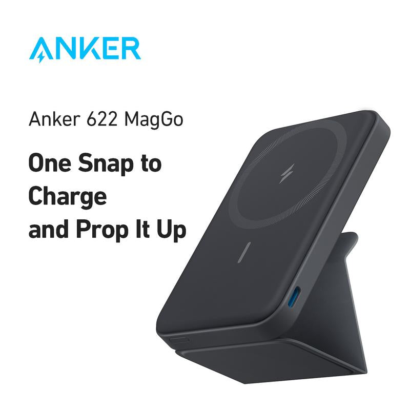 Anker 622 Magnetic Battery, 5,000mAh Foldable Wireless Charger with Stand and USB-C Port, Compatible for iPhone 16/15/14/13/12