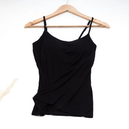 Women Camisole Vest Underwear Summer Soft Tank Top Bra 스파게티 Strap Modal Sling Breathable Padded Female Comfort Camisole